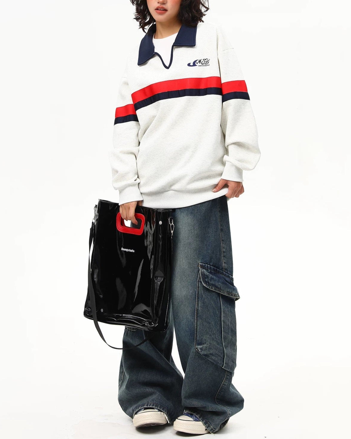 레트로 풀오버 스웨트셔츠