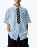 Striped short-sleeved shirt