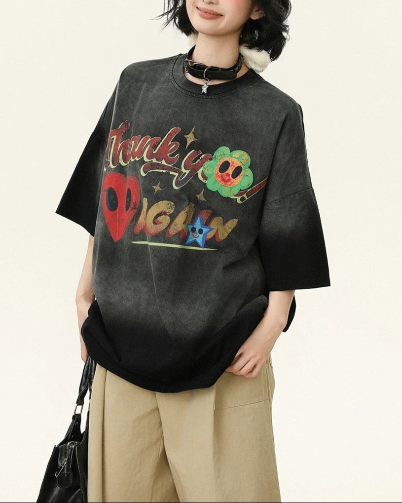 빈티지 워싱 반소매