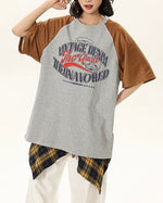 대비색 크루넥 반팔