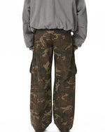 復古水洗做舊迷彩工裝褲