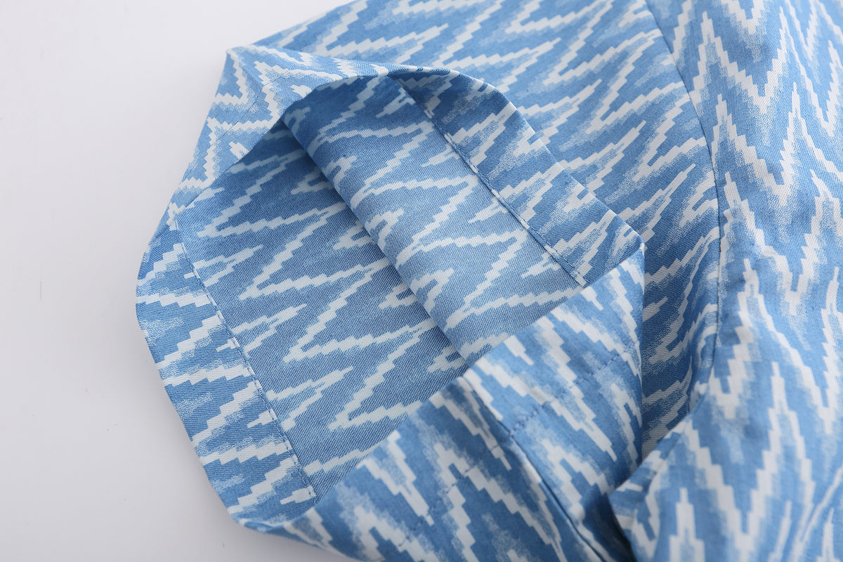 American retro strappy cartoon embroidered shirt