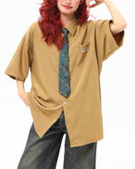 Striped short-sleeved shirt