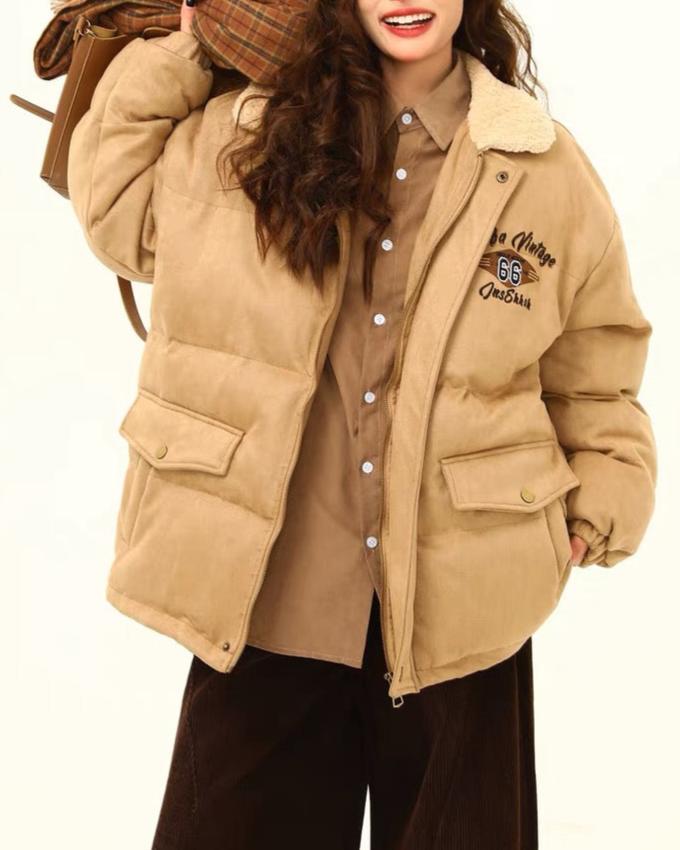 빈티지 자수 라펠 재킷