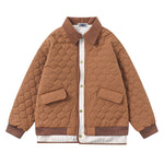 레트로 콘트라스트 컬러 패치워크 코튼 재킷