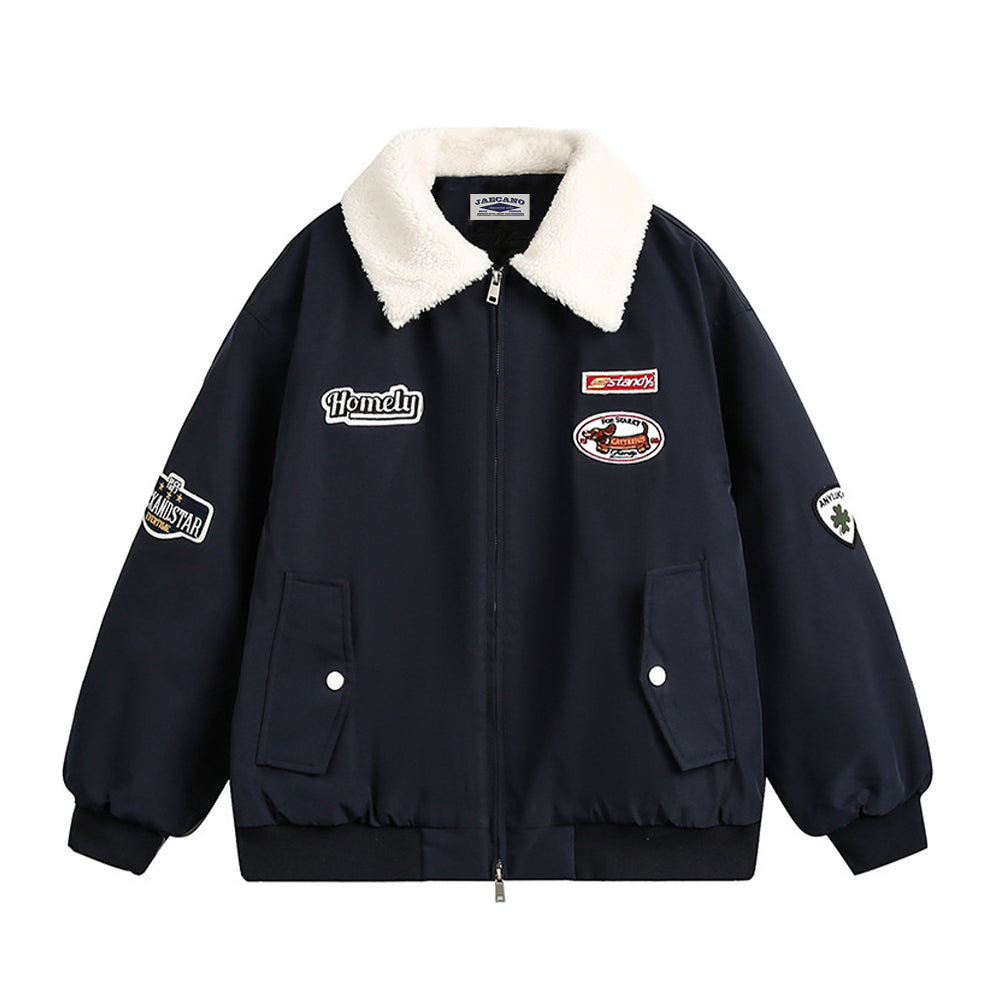 레트로 패치워크 라펠 재킷