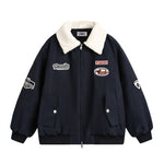 레트로 패치워크 라펠 재킷