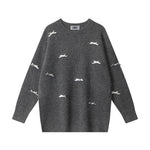 復古圓領套頭針織衫