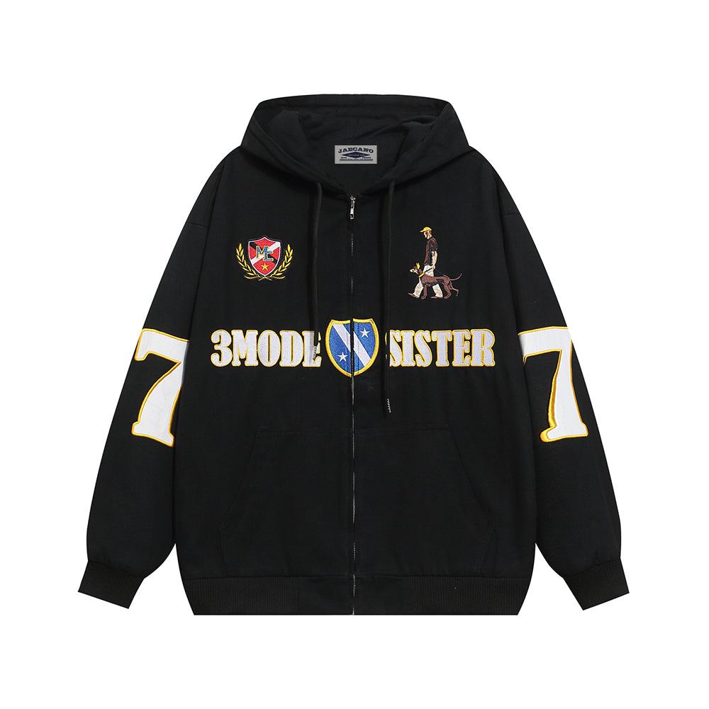 retro design hooded jacket