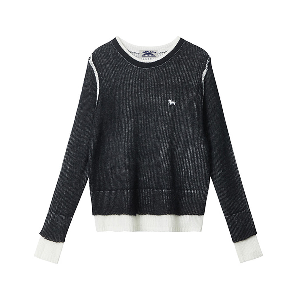 Retro contrasting sweater (women's style)