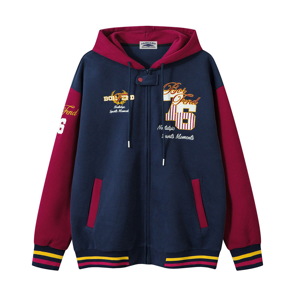 Retro hooded baseball uniform