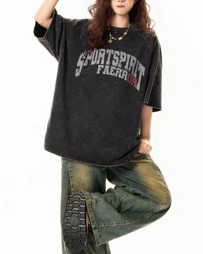 빈티지 워싱 반소매