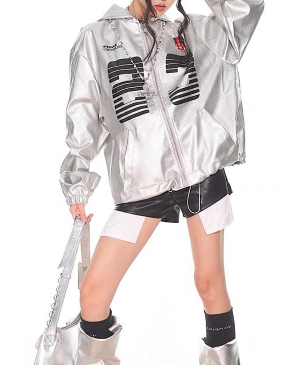 광택 디자인 후드티