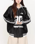 Retro letter print jacket
