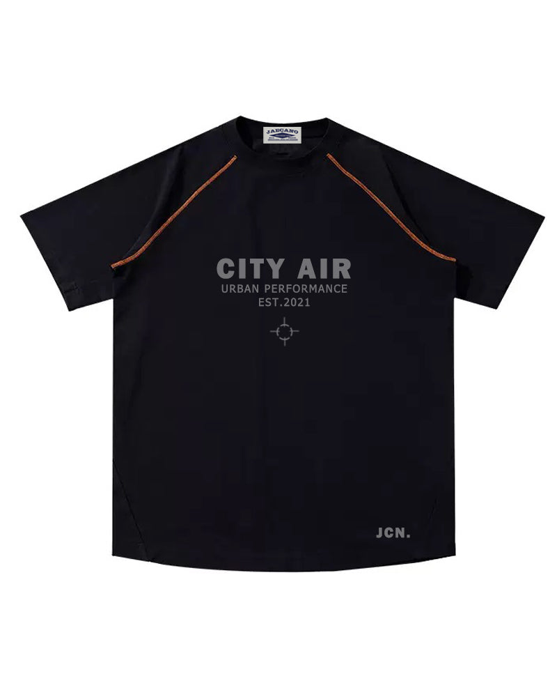 Cool and lightweight color-blocked short-sleeved shirt