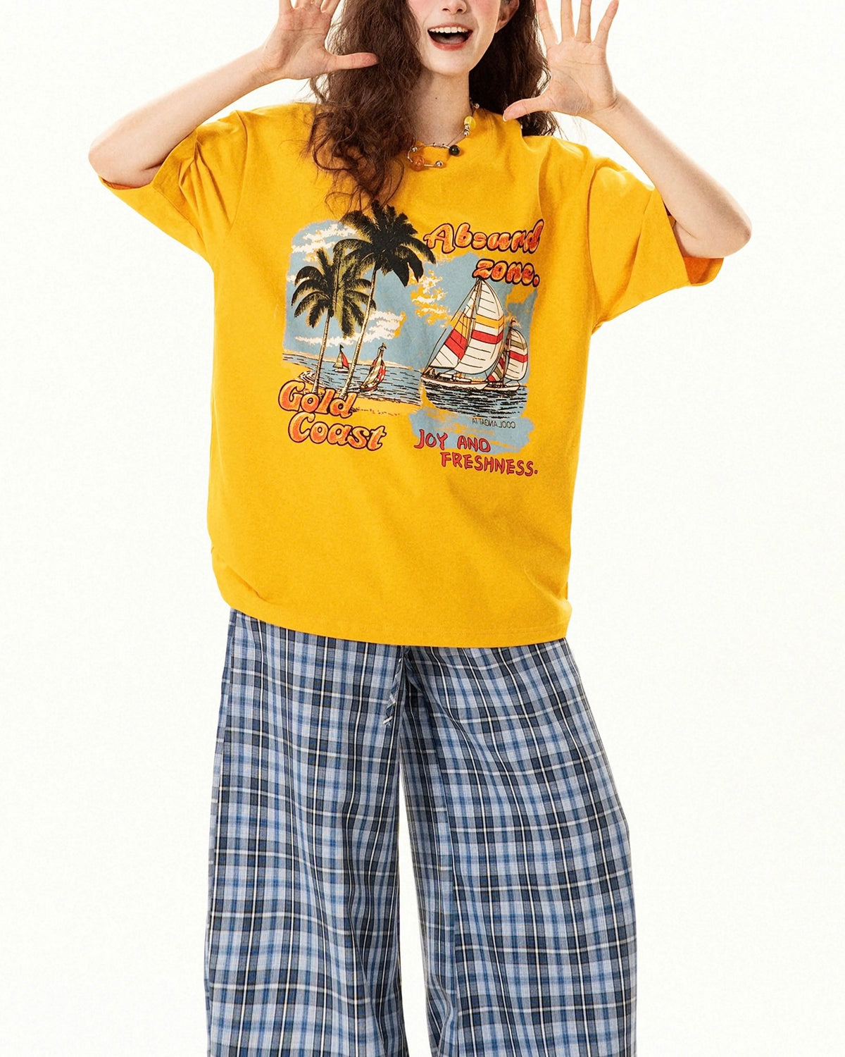 레트로 크리에이티브 프린트 반팔