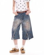 retro simple denim shorts