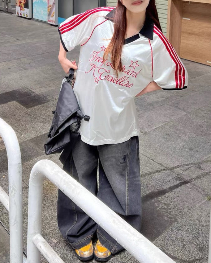 Retro sports short sleeves