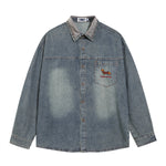 復古小狗牛仔襯衫