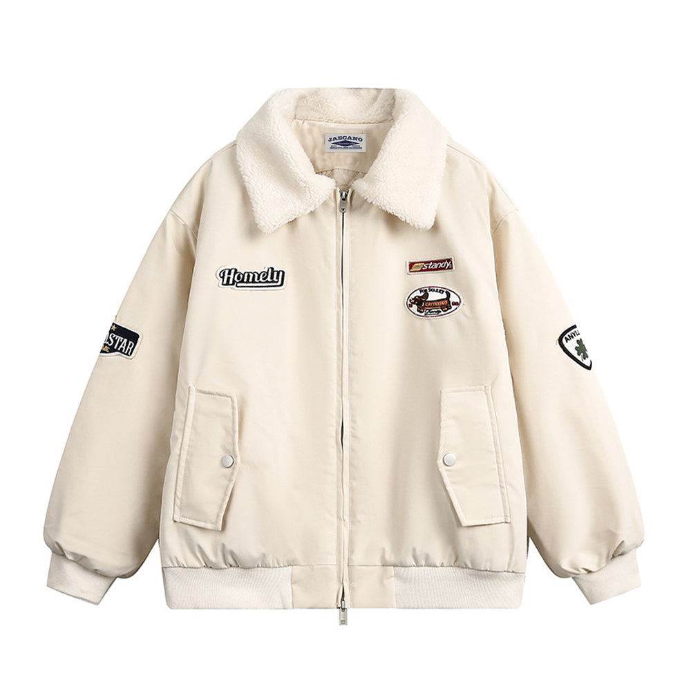 레트로 패치워크 라펠 재킷