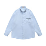 Floral embroidered long-sleeved shirt