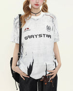 레트로 프린트 스포츠 반팔