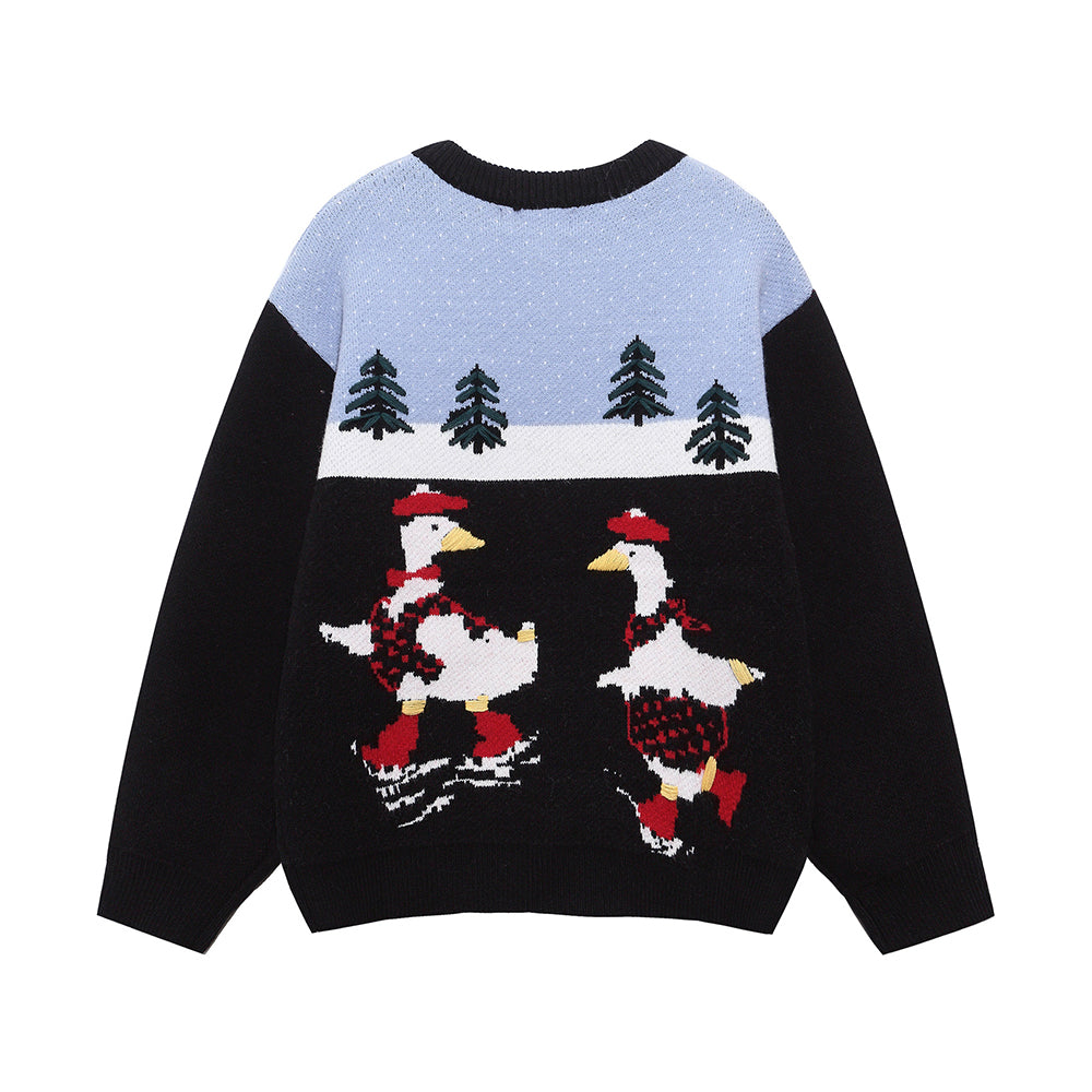 재미있는 만화 자카드 스웨터