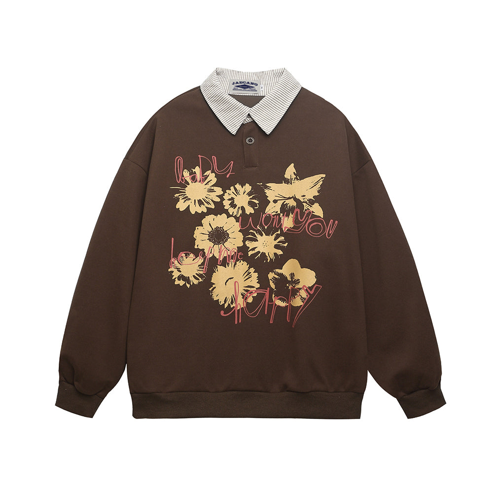 假兩件翻領衛衣