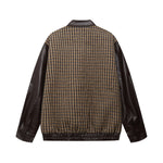 Retro color-blocked lapel coat