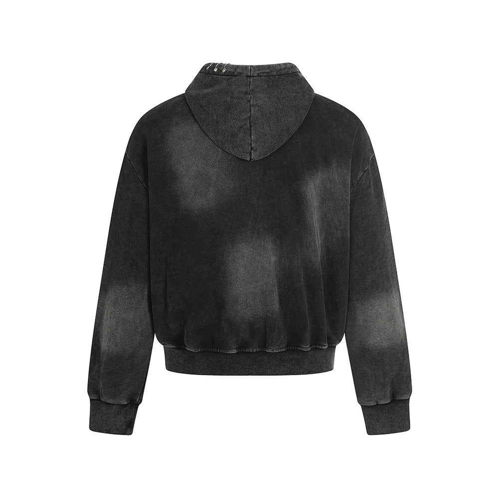 워시드 블랙 디스트레스드 커플 재킷