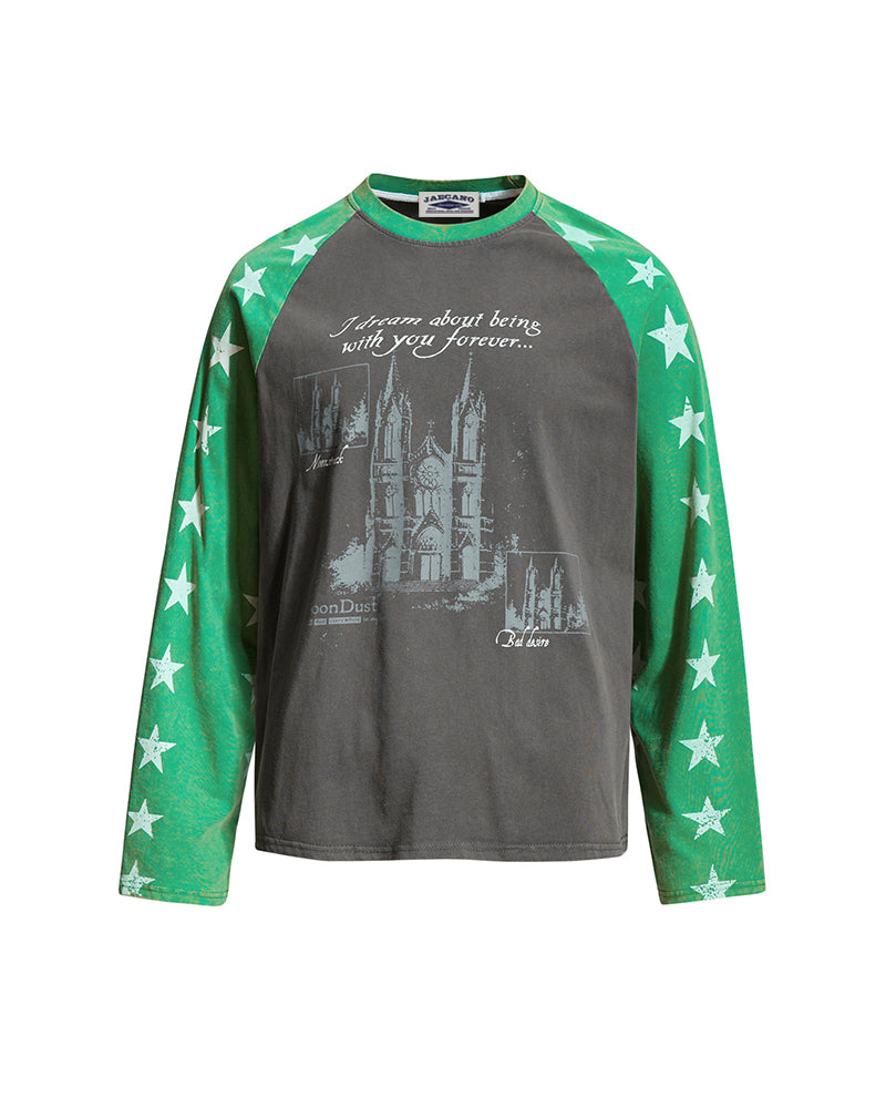 Color-blocked casual versatile long-sleeved shirt