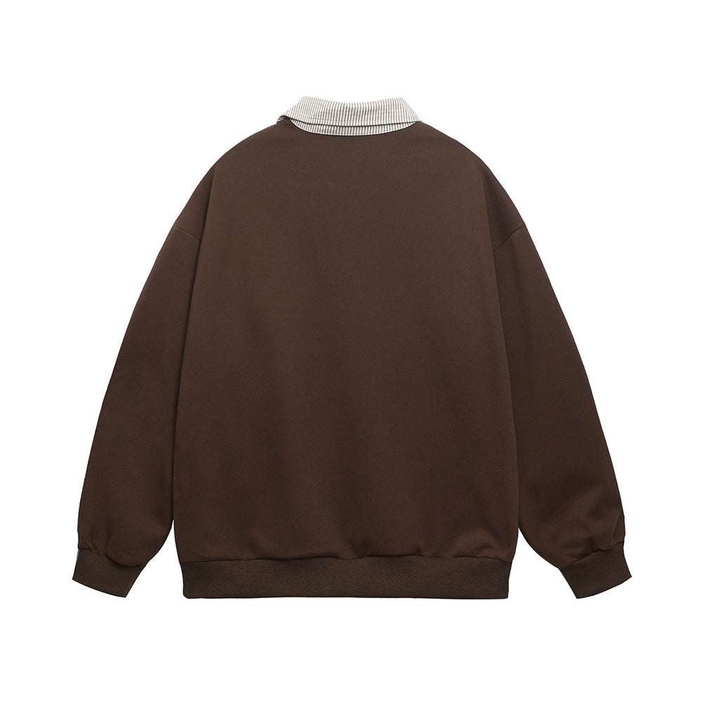 假兩件翻領衛衣