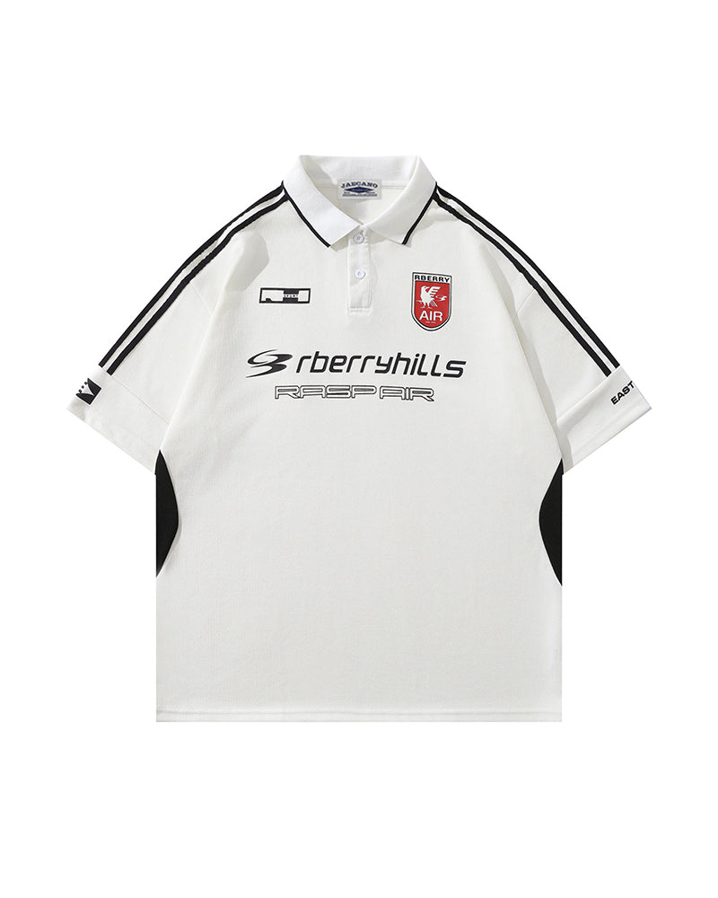 スプライス加工のスポーツ半袖シャツ