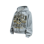 Retro Print Hooded Jacket