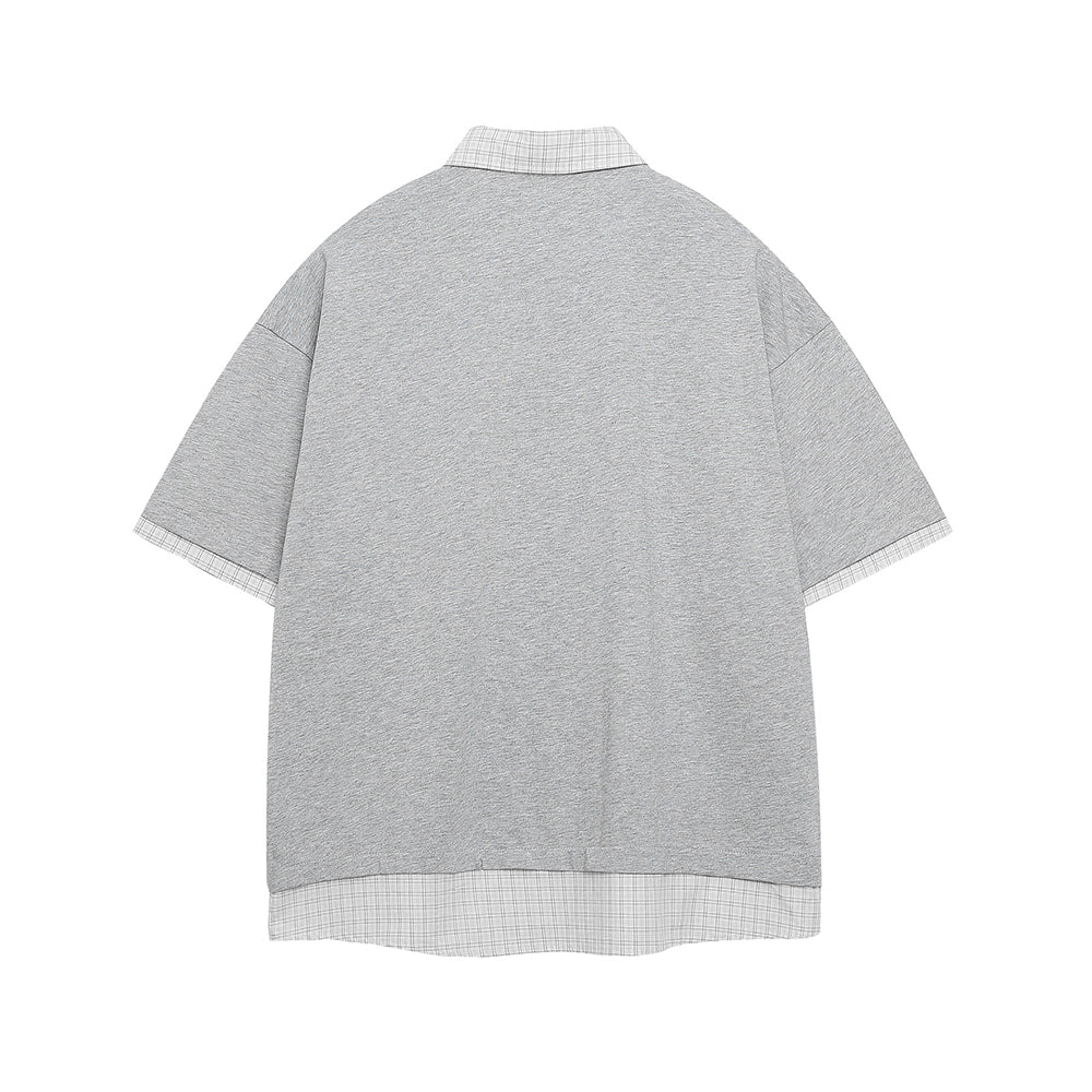 가짜 투피스 프린트 반팔