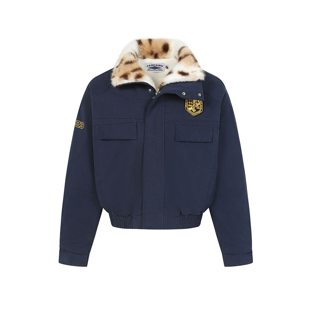 機車刺綉棉服外套