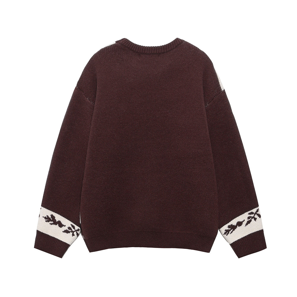 趣味動物條紋毛衣