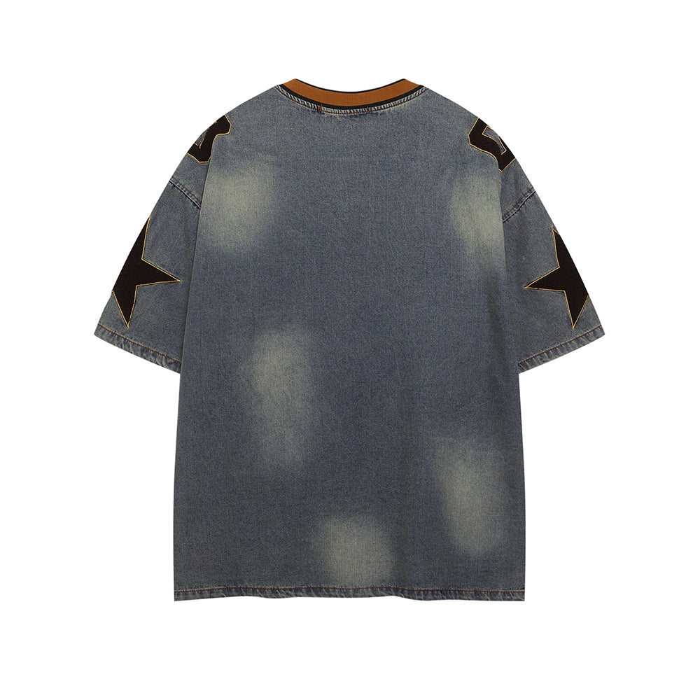 레트로 워시드 디스트레스드 반팔