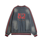 復古水洗刺綉牛仔衛衣