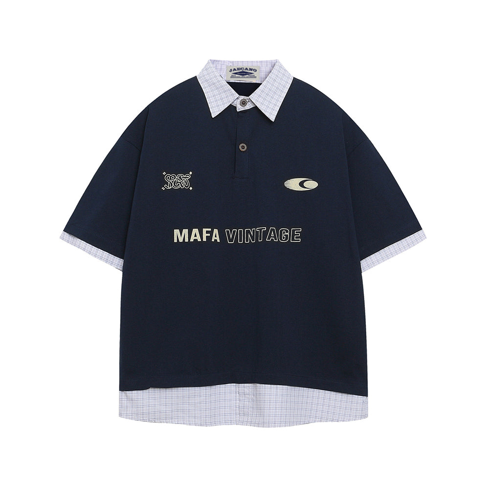 가짜 투피스 프린트 반팔