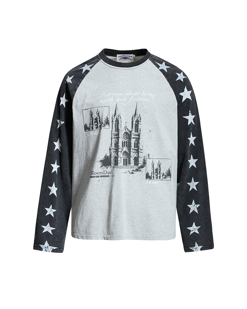 Color-blocked casual versatile long-sleeved shirt