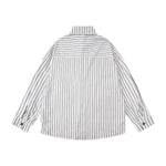 休閑條紋長袖襯衫