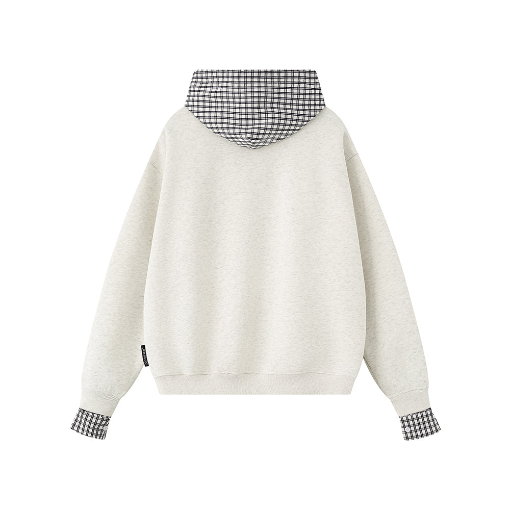 Spliced fake two-piece casual sweatshirt jacket