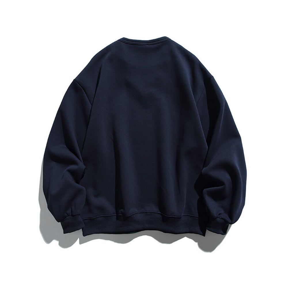 Solid color faux two-piece sweatshirt