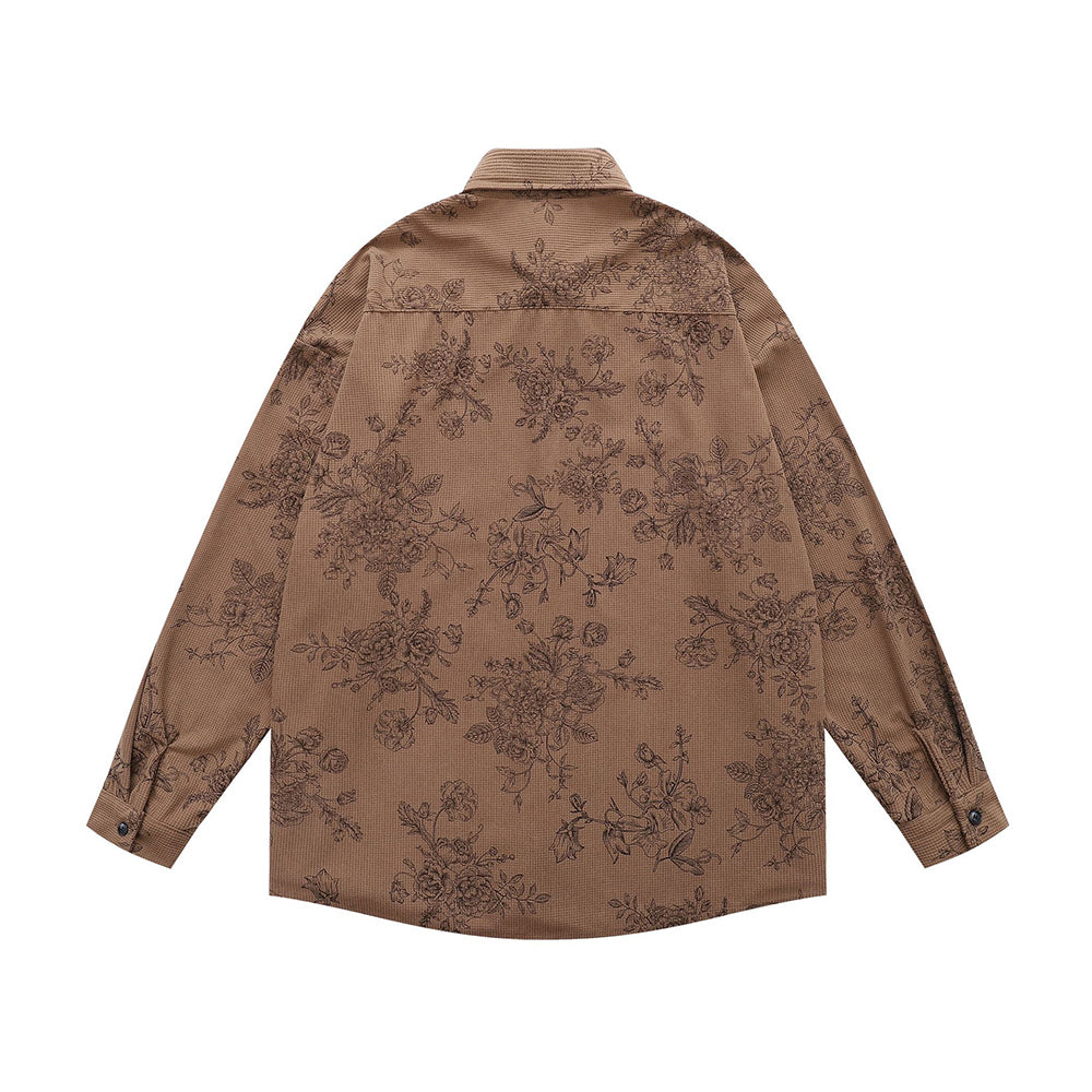 Floral Tie Long Sleeve Shirt