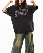 빈티지 워싱 반소매