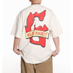 American retro cross print short sleeves