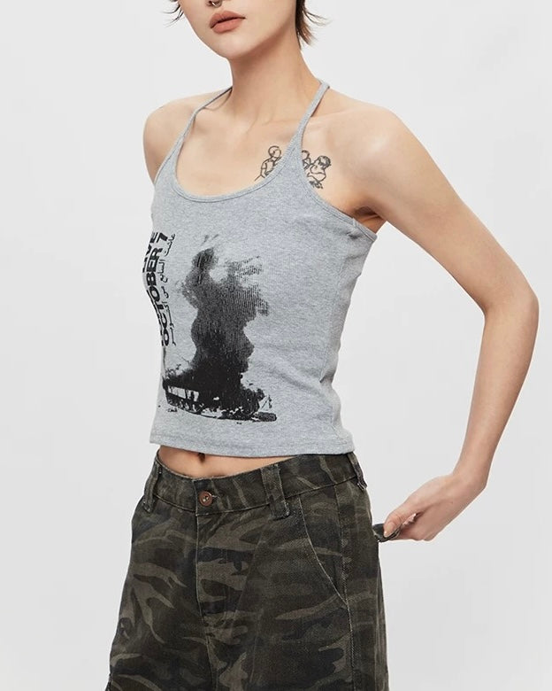 Lettering print suspenders