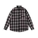 Retro simple plaid long-sleeved shirt