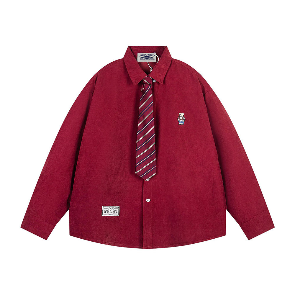 趣味領帶長袖襯衫